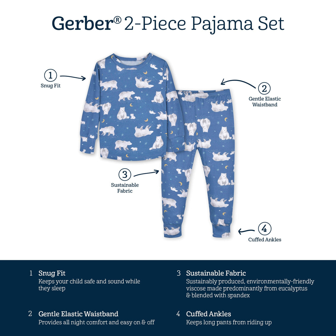 Pack of 2 cotton printed 2-piece pajamas, 2T-3T - Baby boy