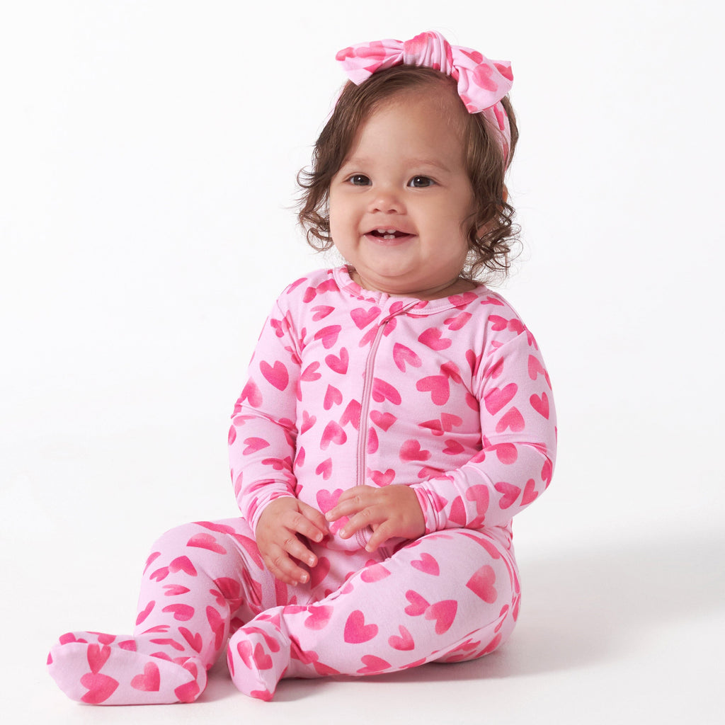 Baby & Toddler Girls Heartfelt Buttery Soft Viscose Made from Eucalyptus  Snug Fit Footed Pajamas