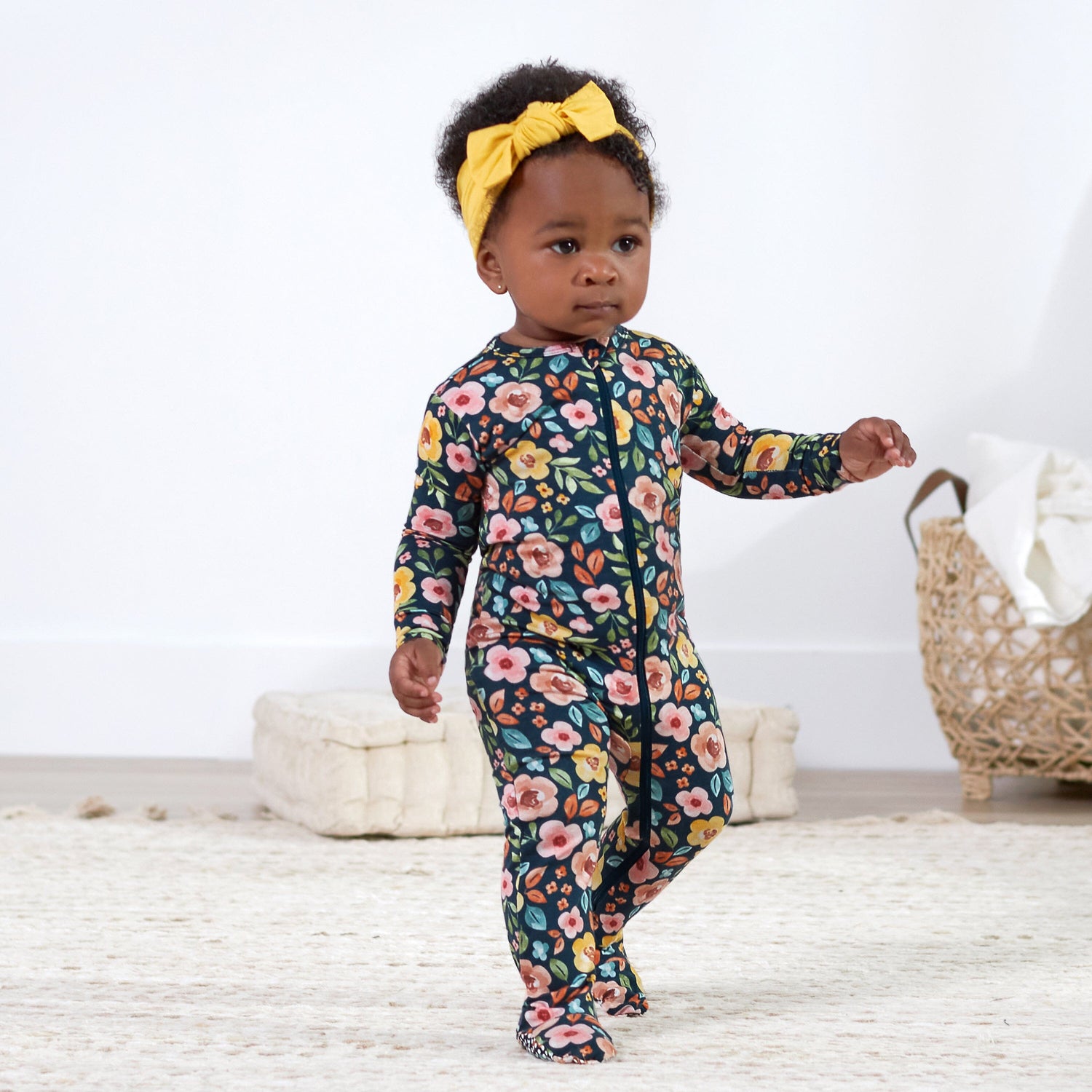 Baby & Toddler Girls Midnight Floral Buttery Soft Viscose Made from Eu# ...