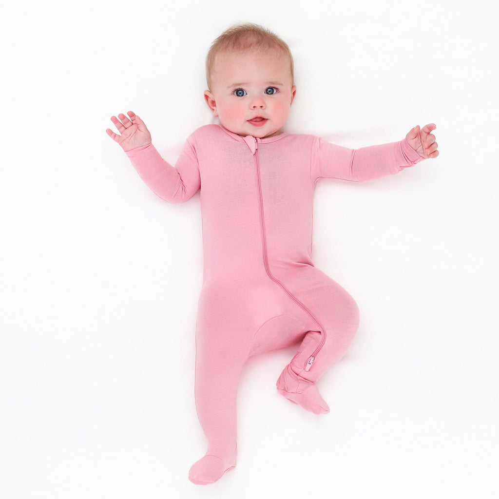 Baby & Toddler Pink Lemonade Buttery Soft Viscose Made from Eucalyptus Snug  Fit Footed Pajamas