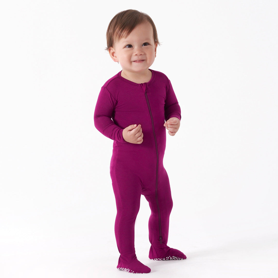 Baby & Toddler Raspberry Buttery Soft Viscose Made from Eucalyptus Snug Fit  Footed Pajamas