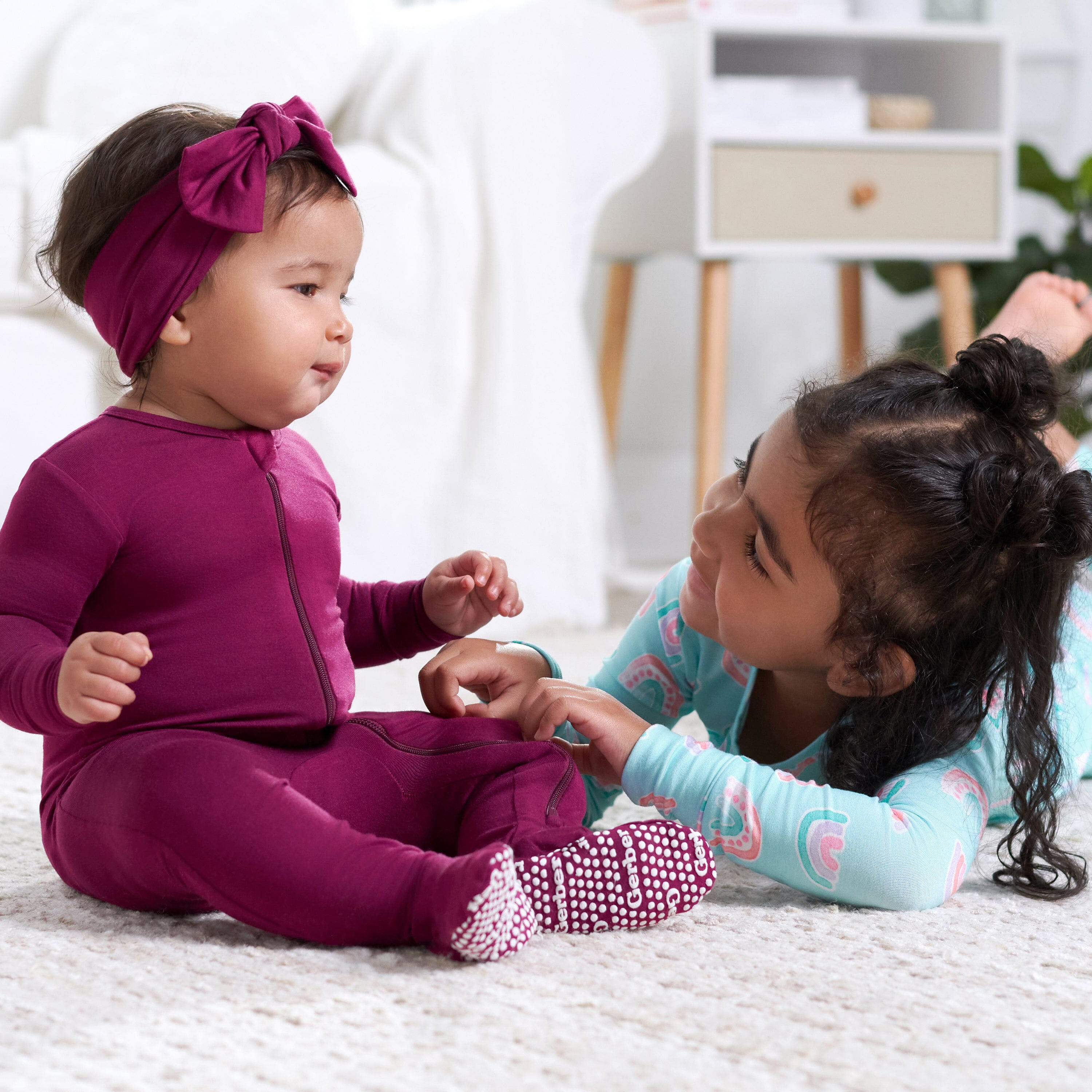 Baby & Toddler Raspberry Buttery Soft Viscose Made from Eucalyptus Snug Fit  Footed Pajamas