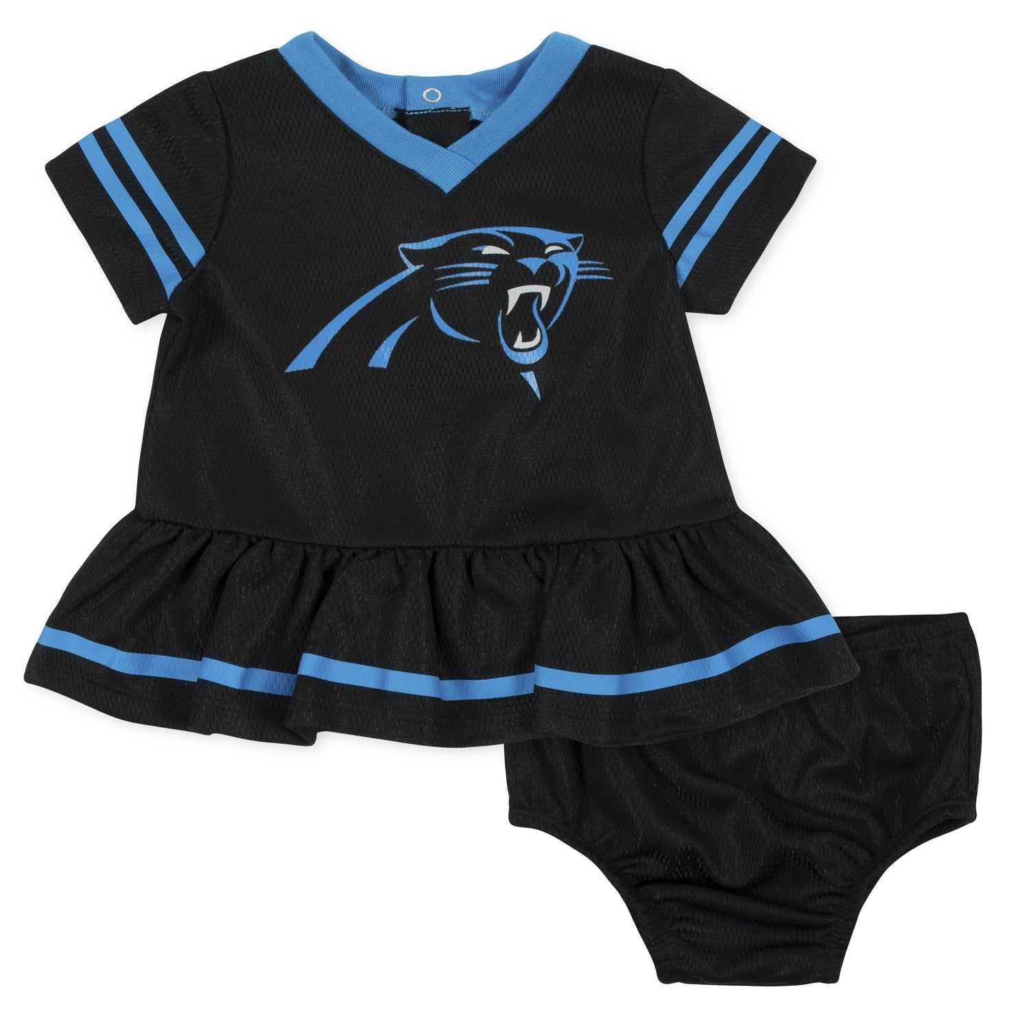 Carolina Panthers Cheerleaders 2 PCS JUNIOR GIRLS CAROLINA BLUE/BLACK/WHITE