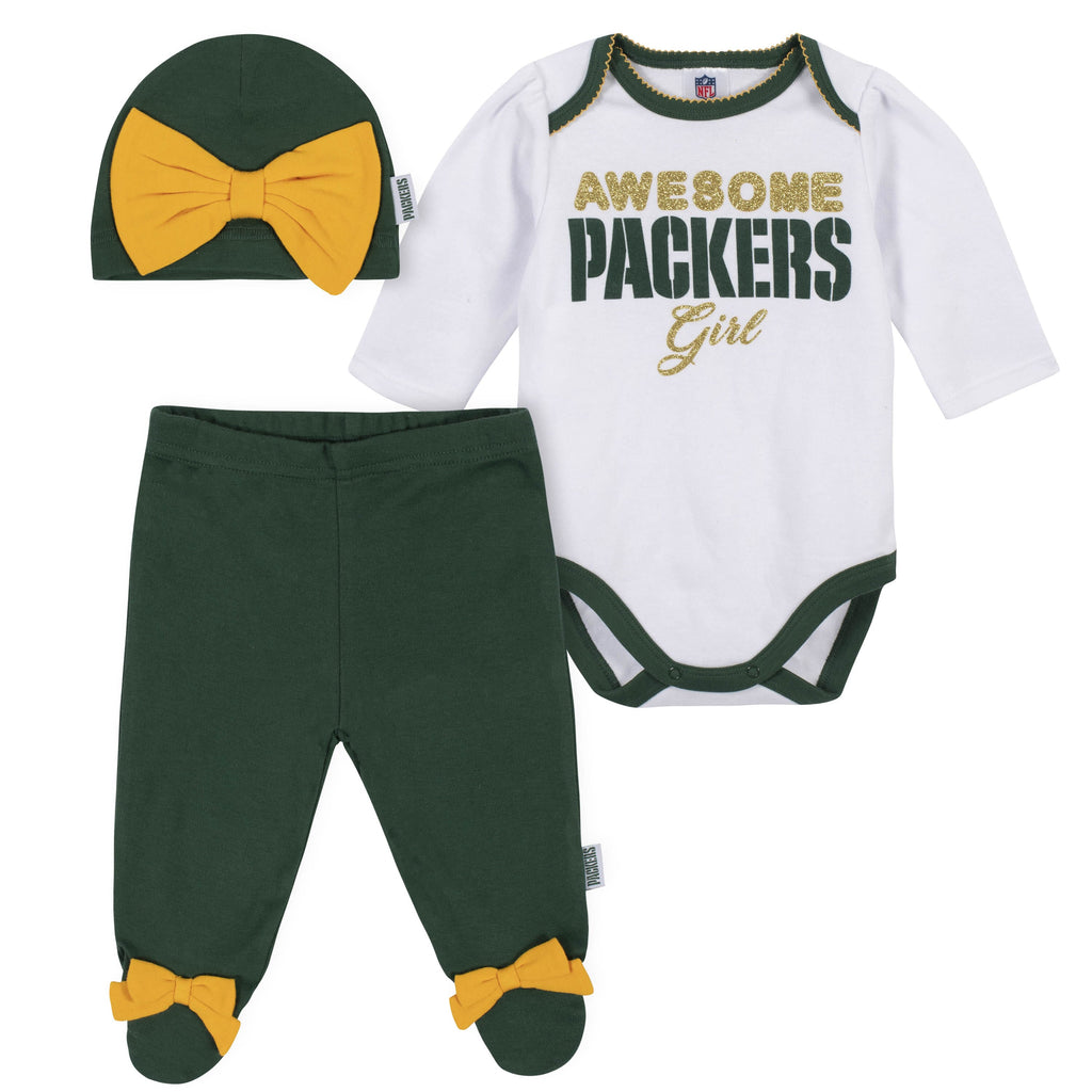 Green Bay Packers Dress W/matching Bow Size 3T