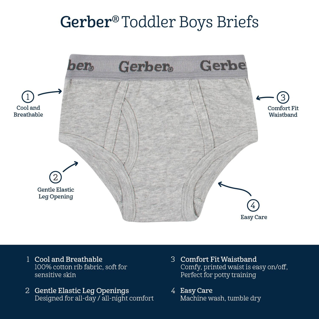 Little Boys Toddler Cotton Soft Dinosaur Car Briefs Underwear Pack