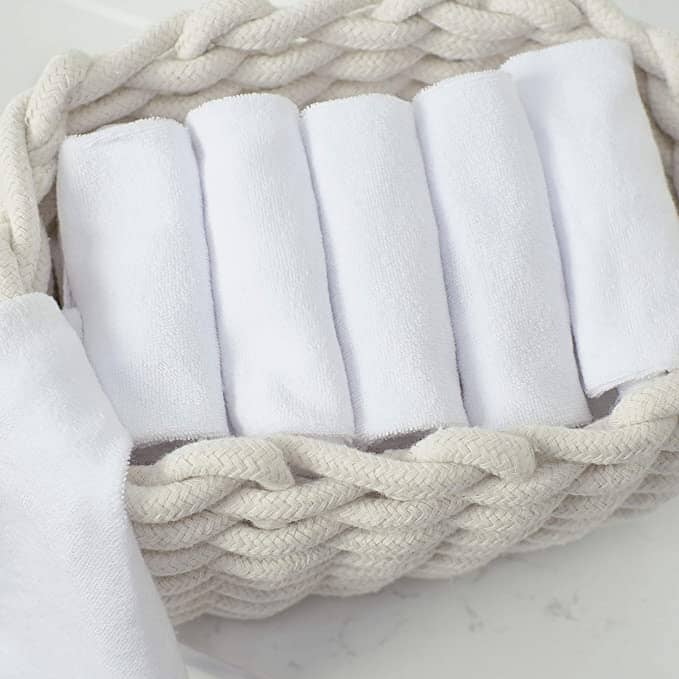 Pack of white online washcloths