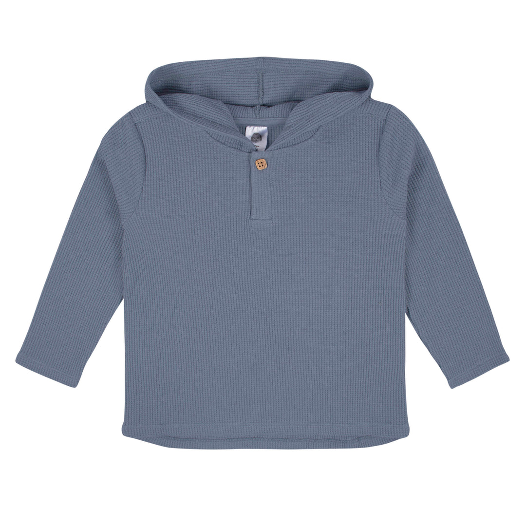 2-Piece Infant & Toddler Boys Dusty Blue Waffle Hoodie & Jogger