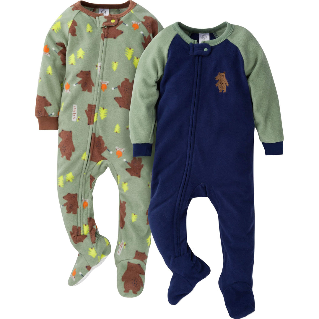 2-Pack Baby & Toddler Boys Bears Fleece Pajamas-Gerber Childrenswear