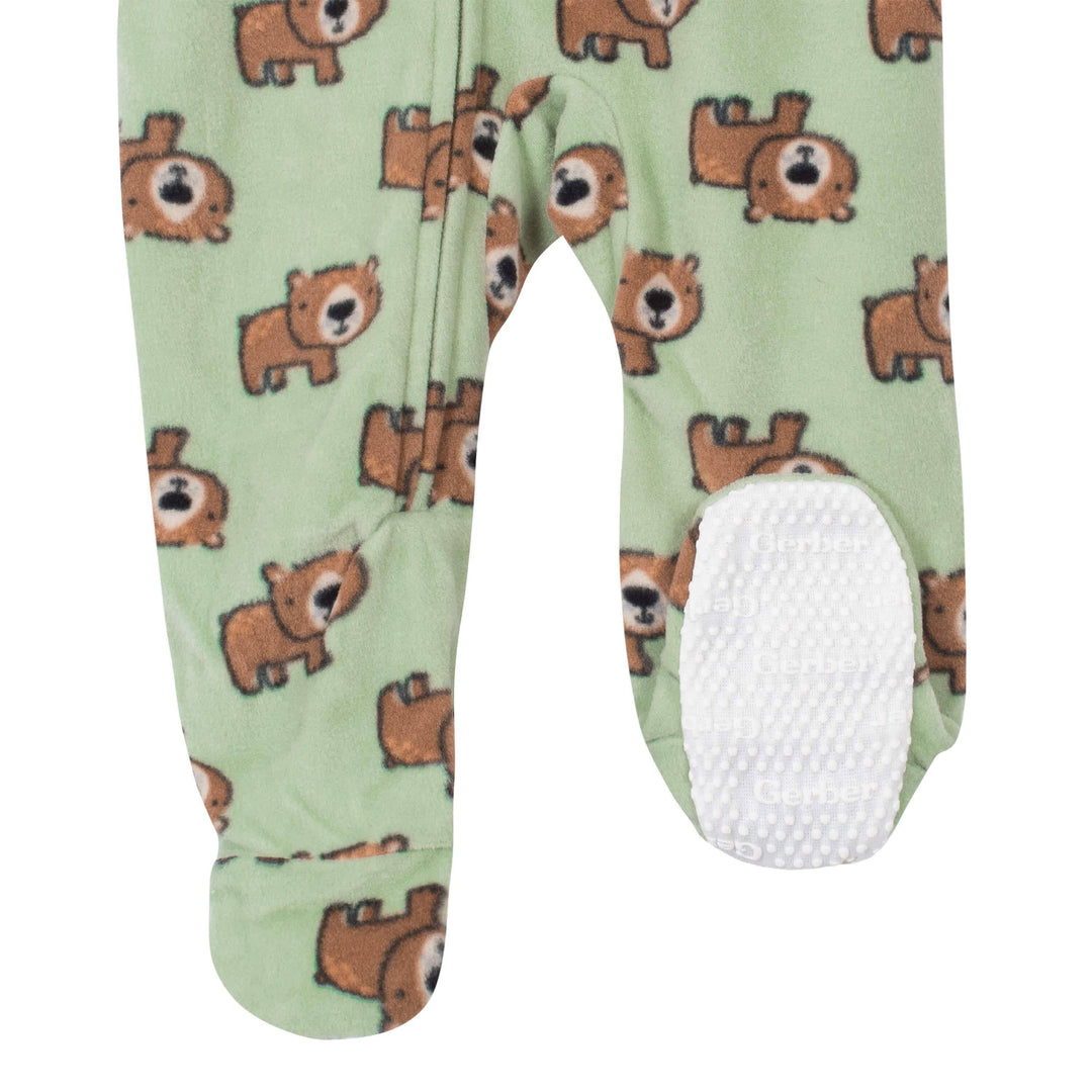 Gerber® Baby Boys Bear Fleece Pajama-Gerber Childrenswear