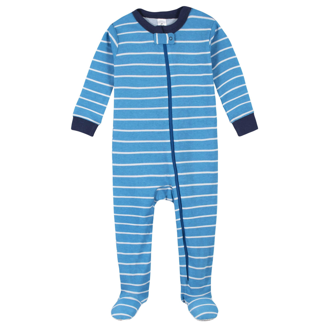 2-Pack Boys Sea Snug Fit Footed Cotton Pajamas-Gerber Childrenswear