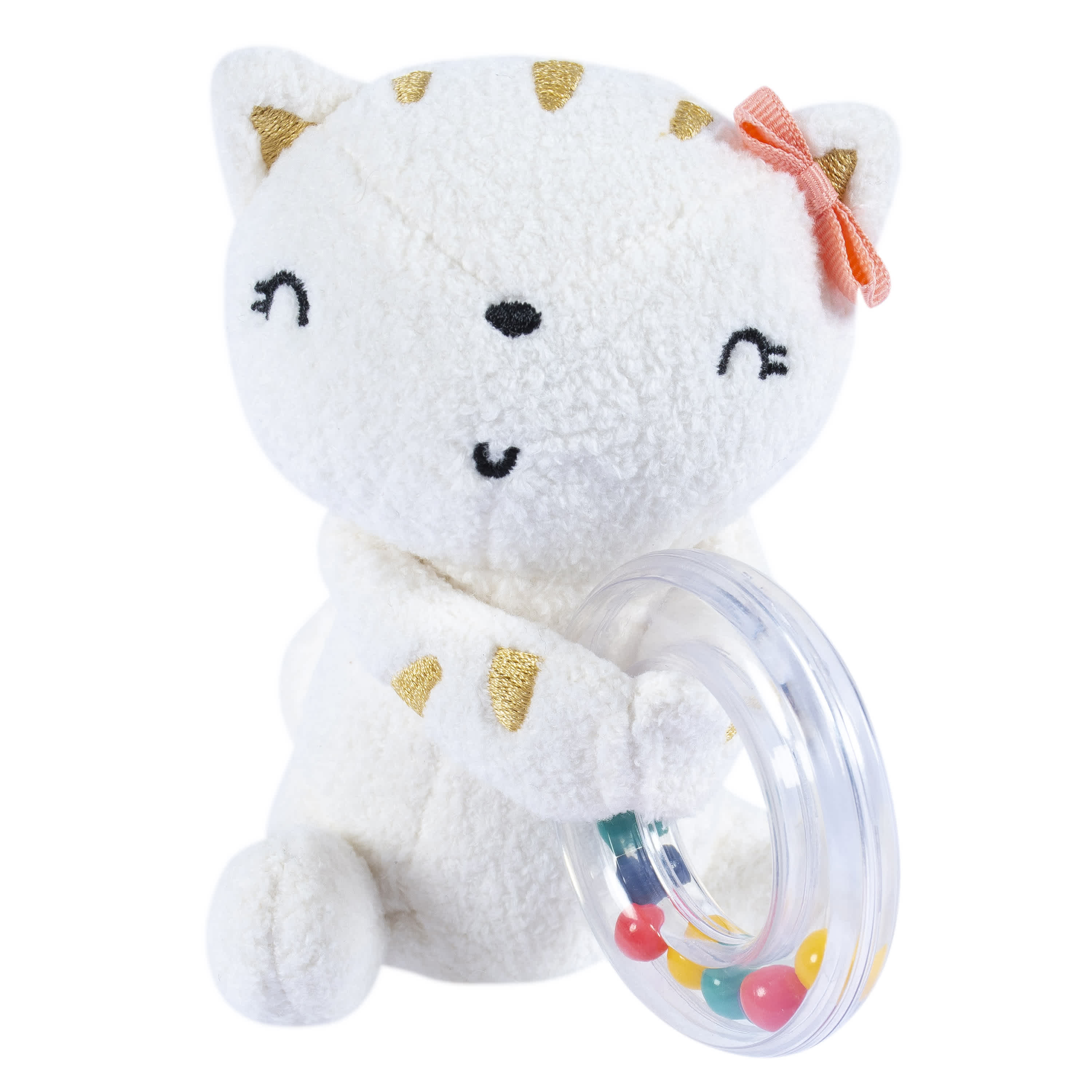 Gerber 2 Piece Baby Girls Cat Mouse Rattle and Teether Set