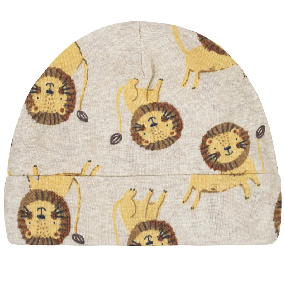 3-Pack Baby Boys Lion Organic Caps