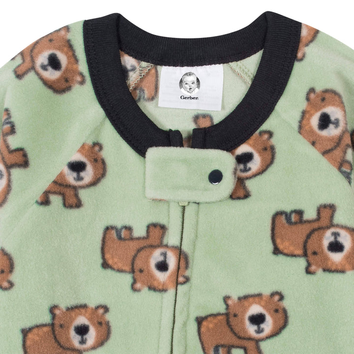 Gerber® Baby Boys Bear Fleece Pajama-Gerber Childrenswear