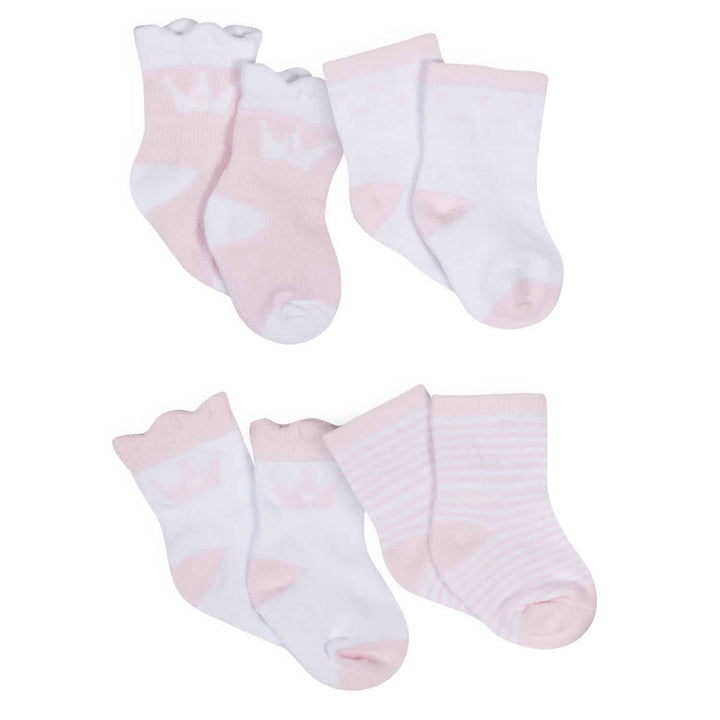 Gerber® Organic 4-Pack Baby Girls Princess Wiggle Proof Socks-Gerber Childrenswear