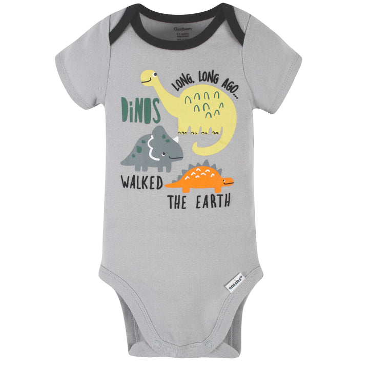 Baby Boys 4-Piece Dinosaur Onesies® Bodysuit, Shirt, Shorts, & Pants Set-Gerber Childrenswear