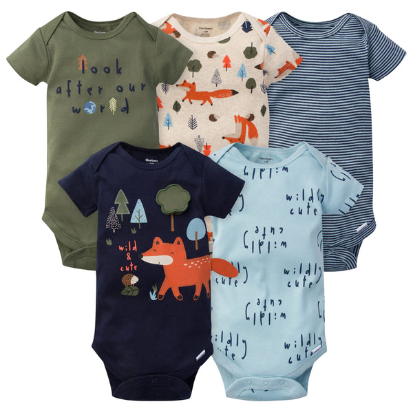 Baby Boy All Over Animal Print Short-sleeve Romper
