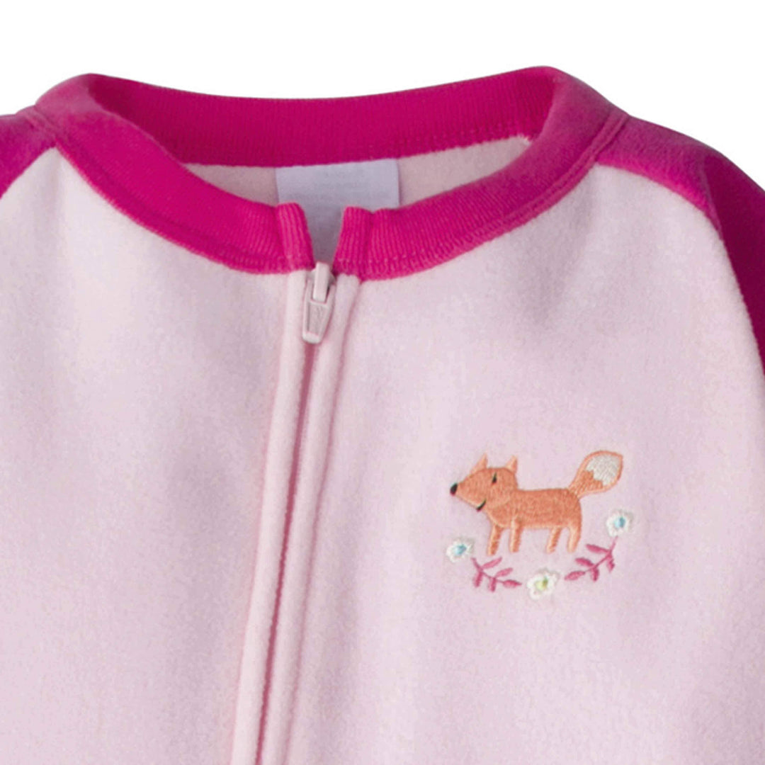 Gerber® 4-Pack Toddler Girls Foxes & Clouds Fleece Pajamas-Gerber Childrenswear