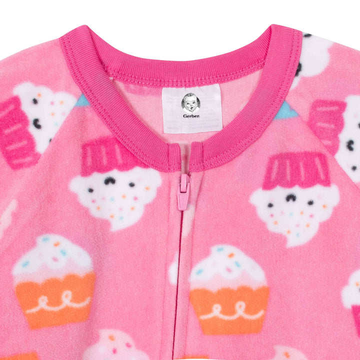 Gerber® 4-Pack Toddler Girls Cupcakes & Unicorns Fleece Pajamas-Gerber Childrenswear