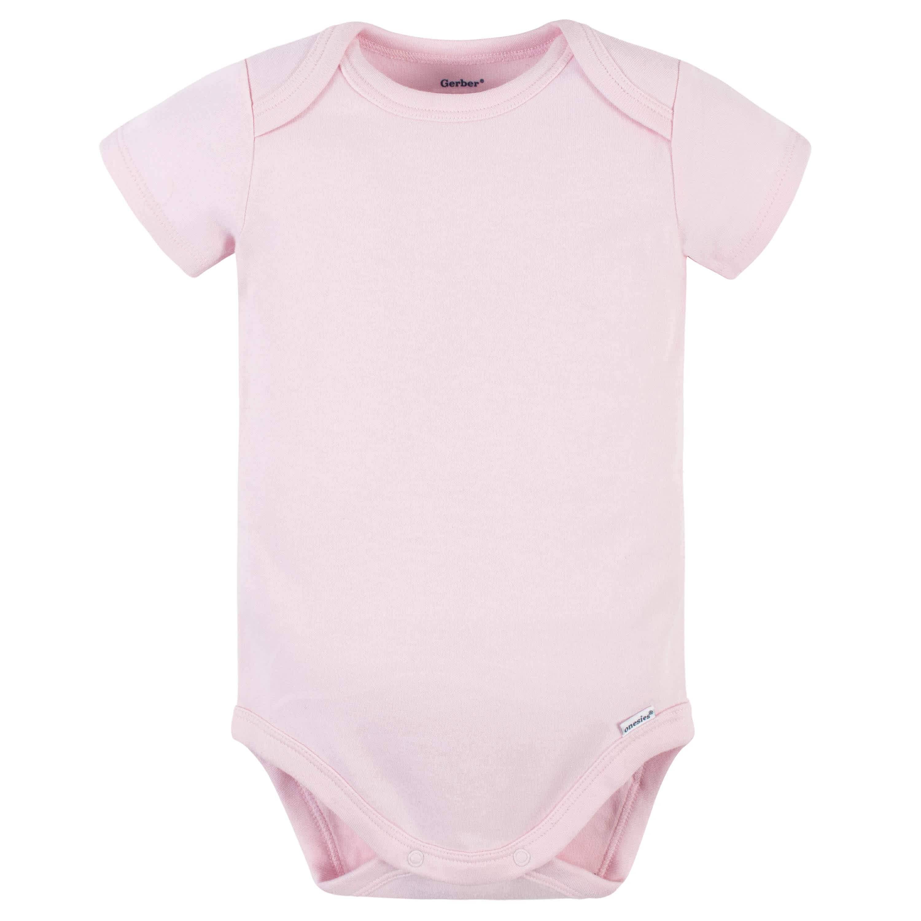 5-Pack Baby Light Pink Premium Short Sleeve Onesies® Bodysuits