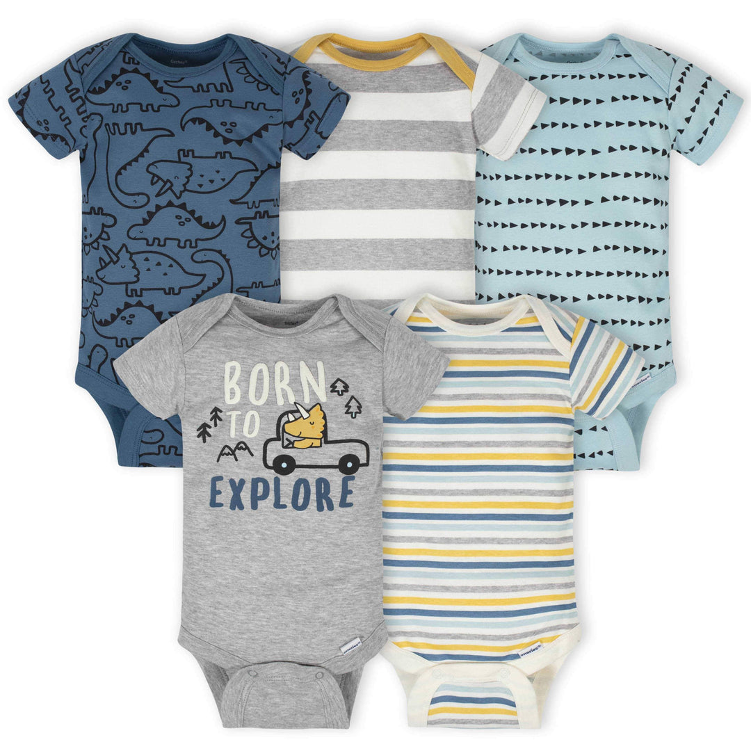 5-Pack Baby Boys Dino Short Sleeve Onesies® Bodysuits – Gerber Childrenswear