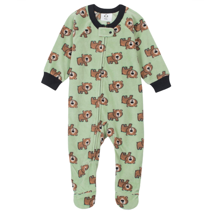 Gerber® 2-Pack Baby Boys Bears & Dinos Fleece Pajamas-Gerber Childrenswear