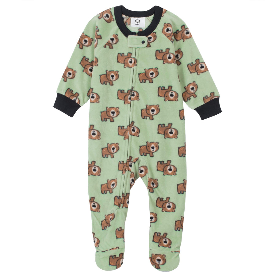 Gerber® Baby Boys Bear Fleece Pajama-Gerber Childrenswear