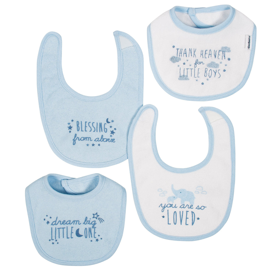 Baby Boys' 4-Pack Airy Blue Dribbler Bibs-Gerber Childrenswear