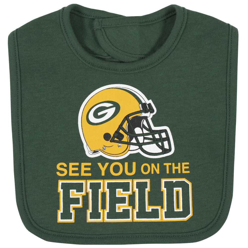 Green Bay Packers 3-Piece Baby Boys Bodysuit, Bib, and Cap Set-Gerber Childrenswear