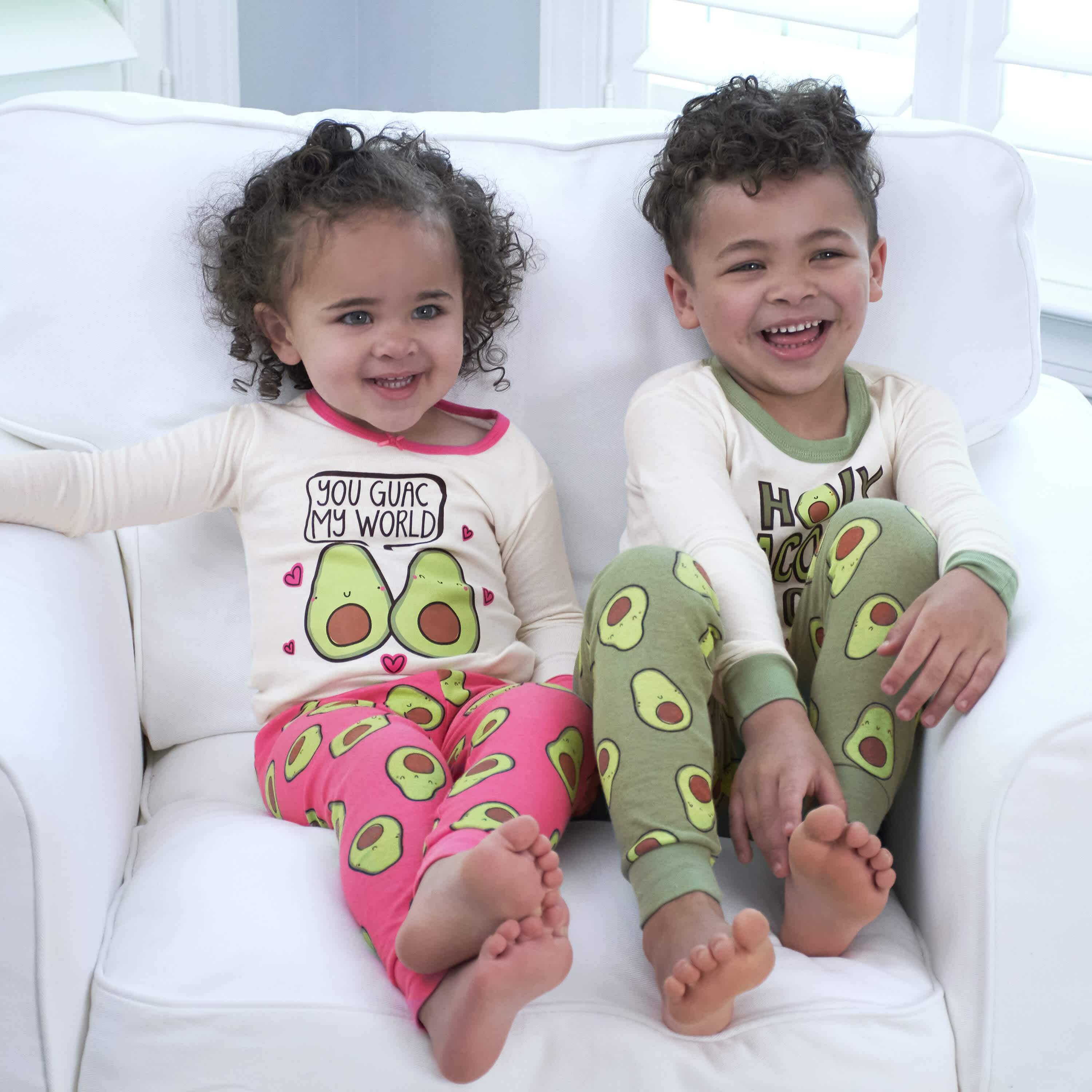 4 Piece Baby Toddler Green Avocado Snug Fit Cotton Pajamas