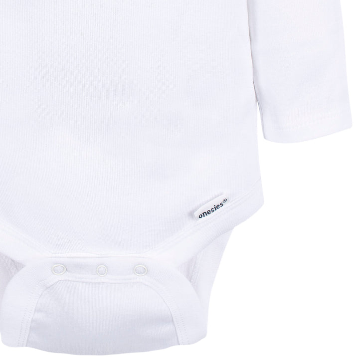 2-Pack Baby Neutral White Long Sleeve Onesies® Bodysuits