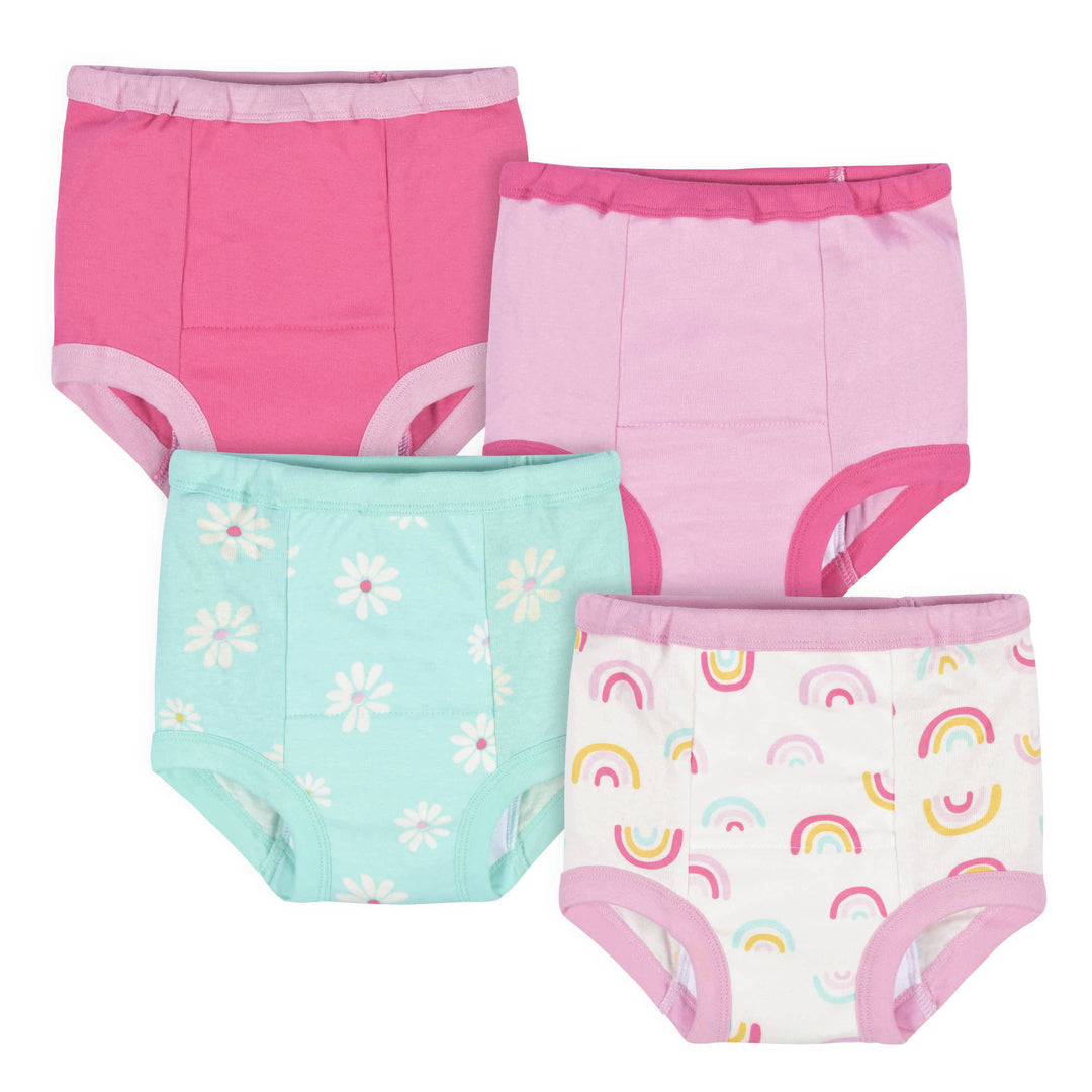  Toddler Girls Training Pants 4 Pack,Baby Girls