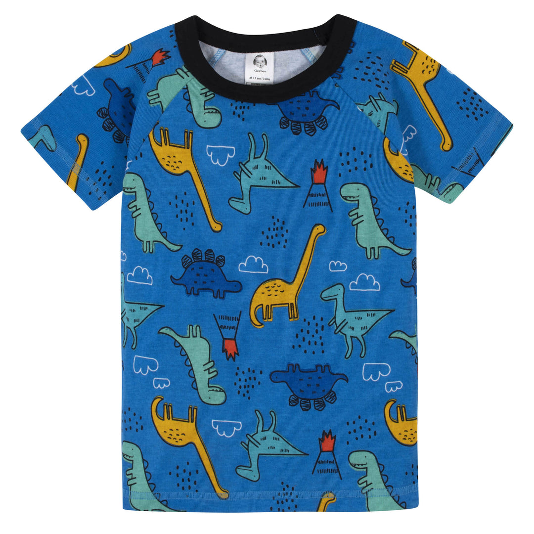 4-Piece Boys Dinosaur Snug Fit Cotton Pajamas-Gerber Childrenswear