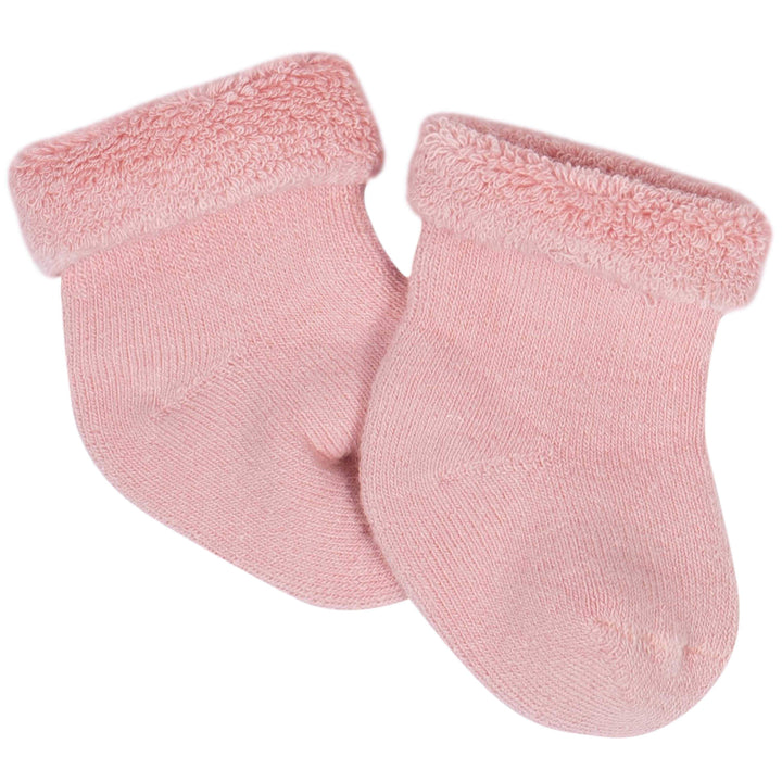 Gerber® 6-Pack Baby Girls Bear Wiggle-Proof® Terry Bootie Socks-Gerber Childrenswear