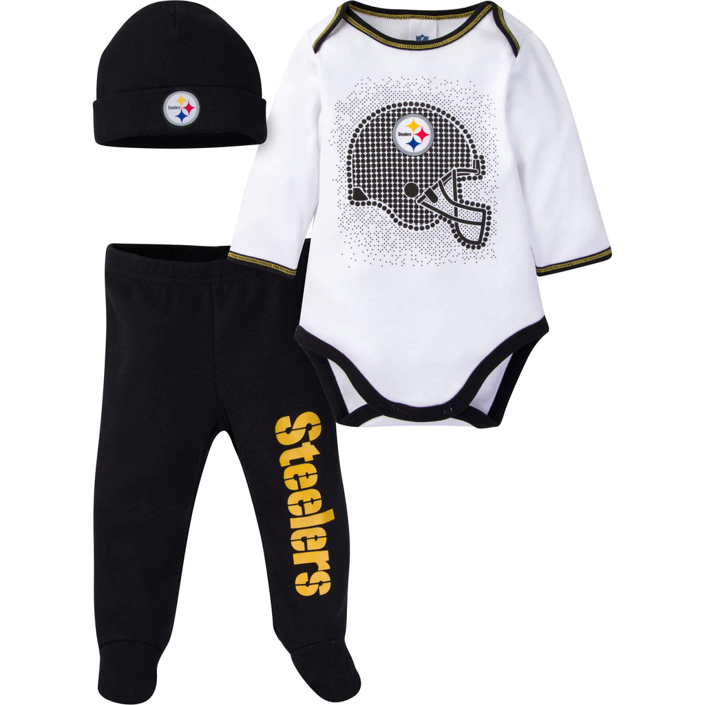 Baby Boy's Pittsburgh Steelers Bodysuit Outfit 0-3 & 6-9