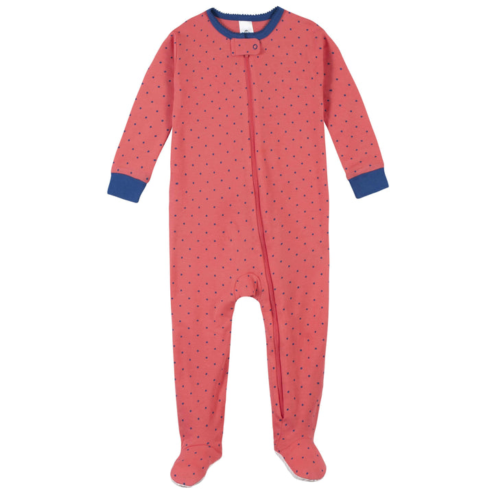 4-Pack Girls Berries & Flamingos Snug Fit Footed Cotton Pajamas-Gerber Childrenswear