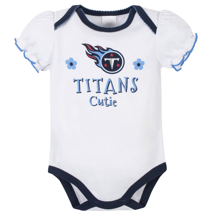 Tennessee Titans Baby Girls Short Sleeve Bodysuits-Gerber Childrenswear