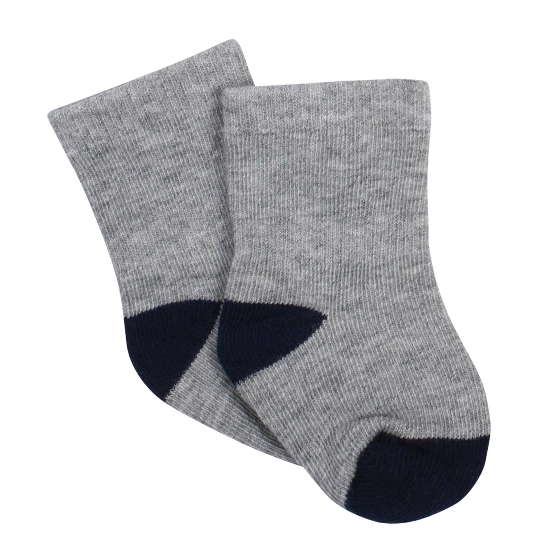 6-Pack Baby Boys Raccoon Jersey Crew Wiggle-Proof™ Socks-Gerber Childrenswear