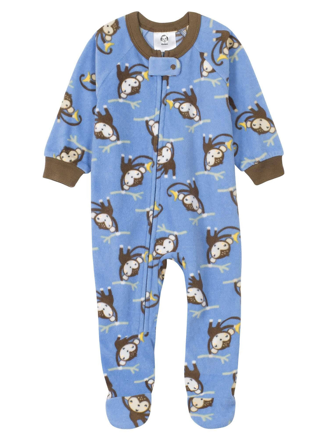 Gerber® 4-Pack Baby Boys Monkeys & Foxes Fleece Pajamas-Gerber Childrenswear