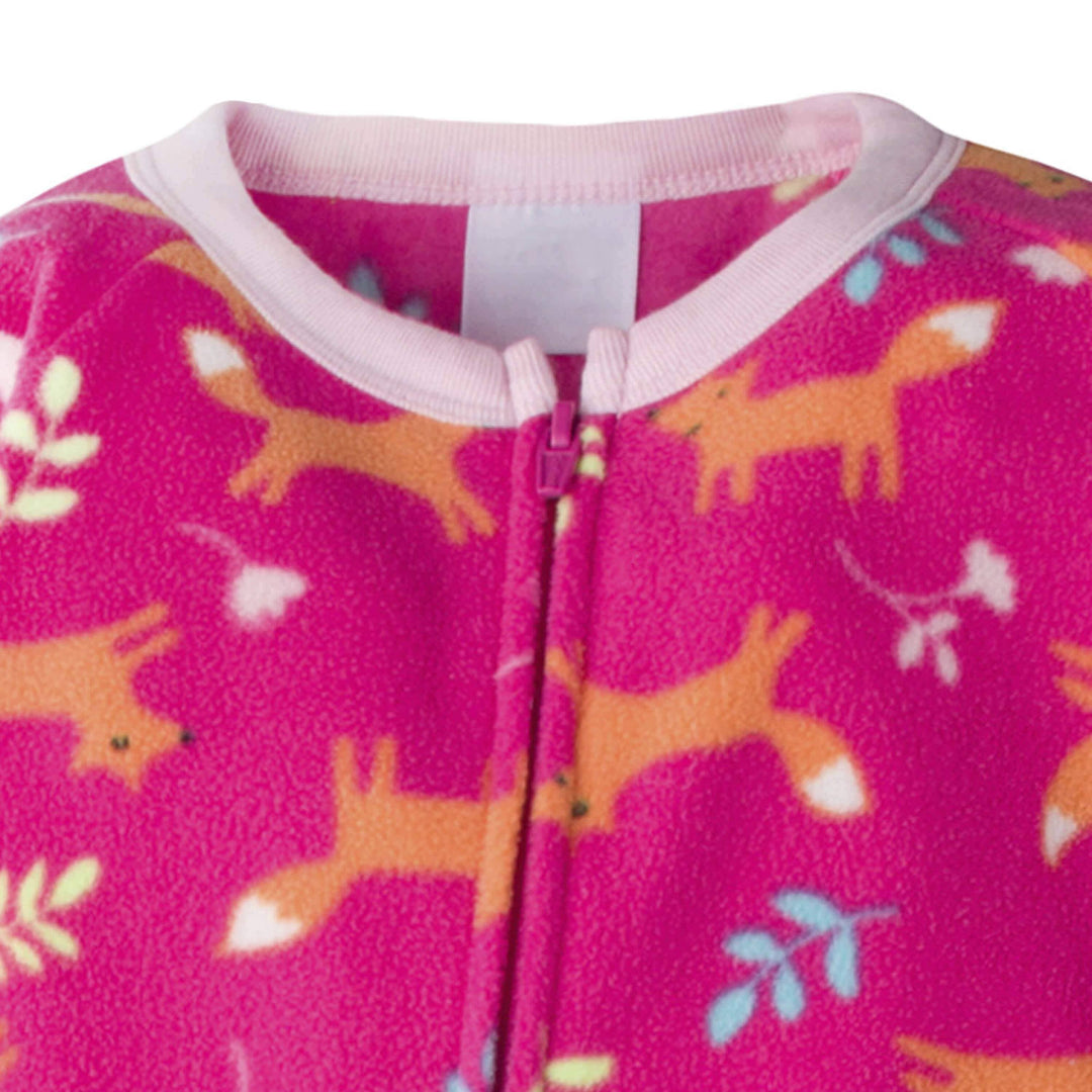 Gerber® 4-Pack Toddler Girls Foxes & Clouds Fleece Pajamas-Gerber Childrenswear