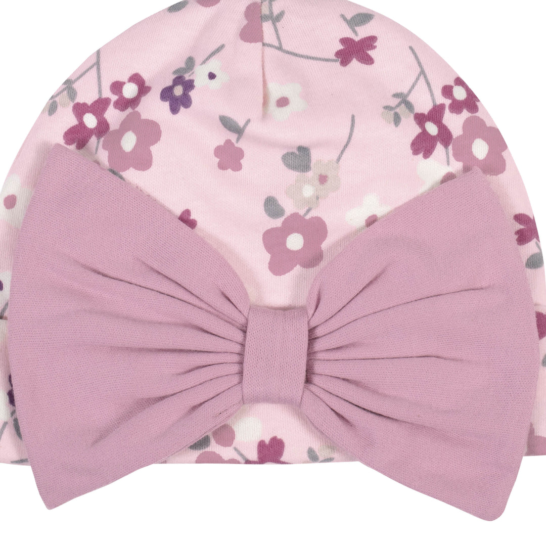 4-Piece Organic Baby Girls Fox Gowns & Caps-Gerber Childrenswear