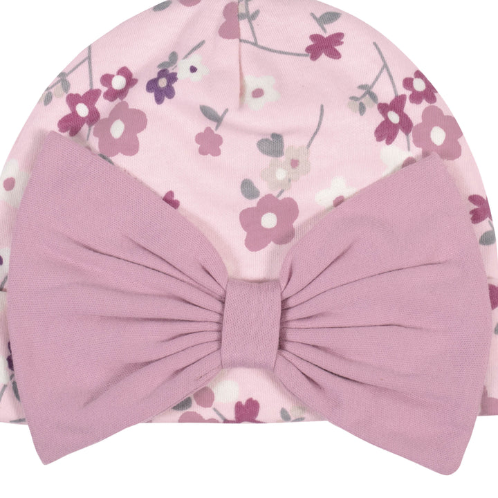 4-Piece Organic Baby Girls Fox Gowns & Caps-Gerber Childrenswear