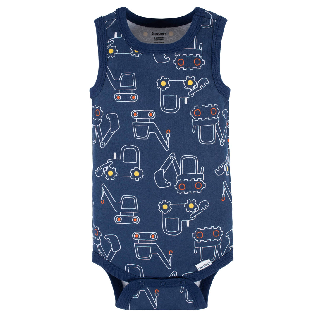 Gerber Baby Boy Tank Onesies Bodysuits, 4-Piece, (Newborn - 24 Months) 