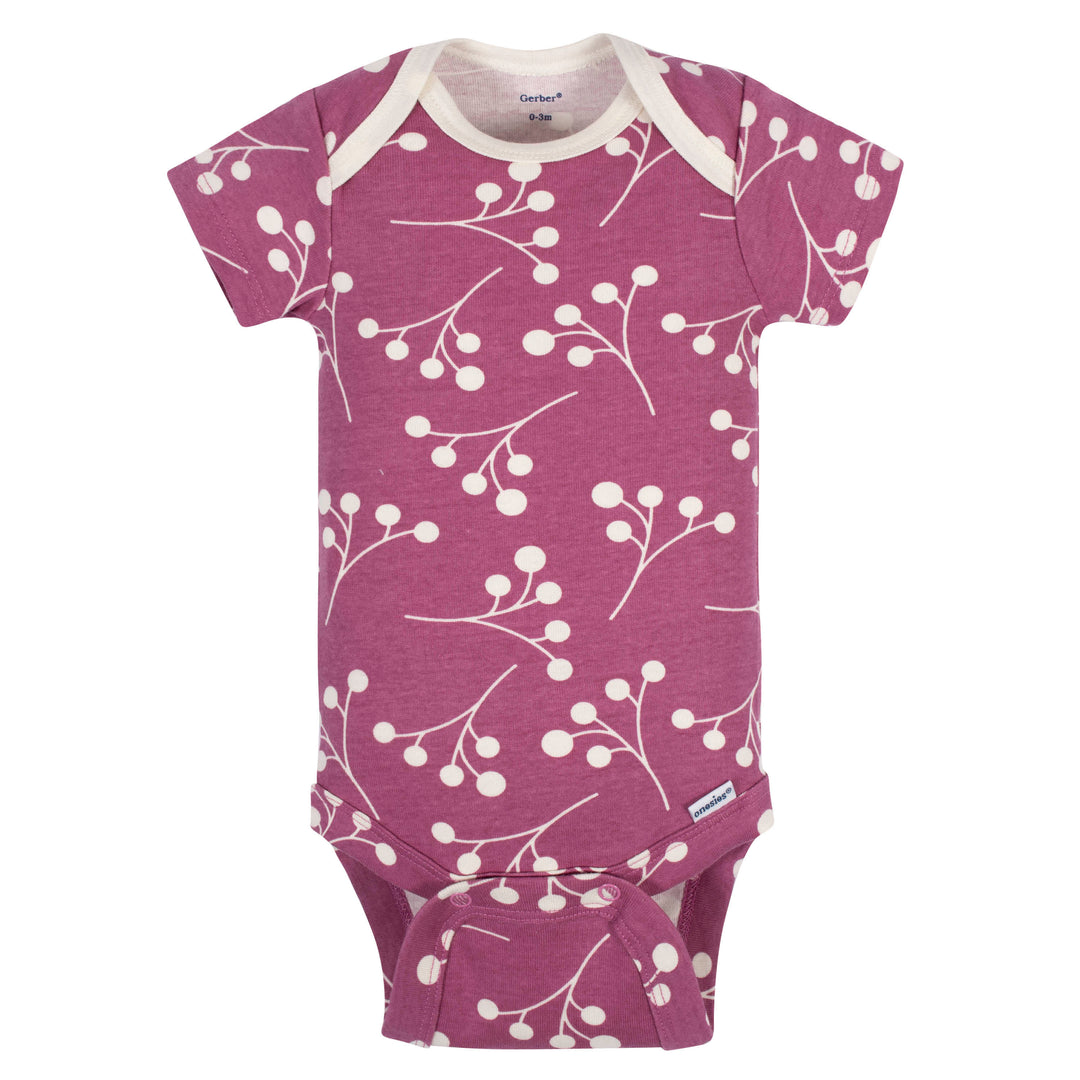 5-Pack Baby Girls Comfy Stretch Ducklings Short Sleeve Onesies® Bodysuits
