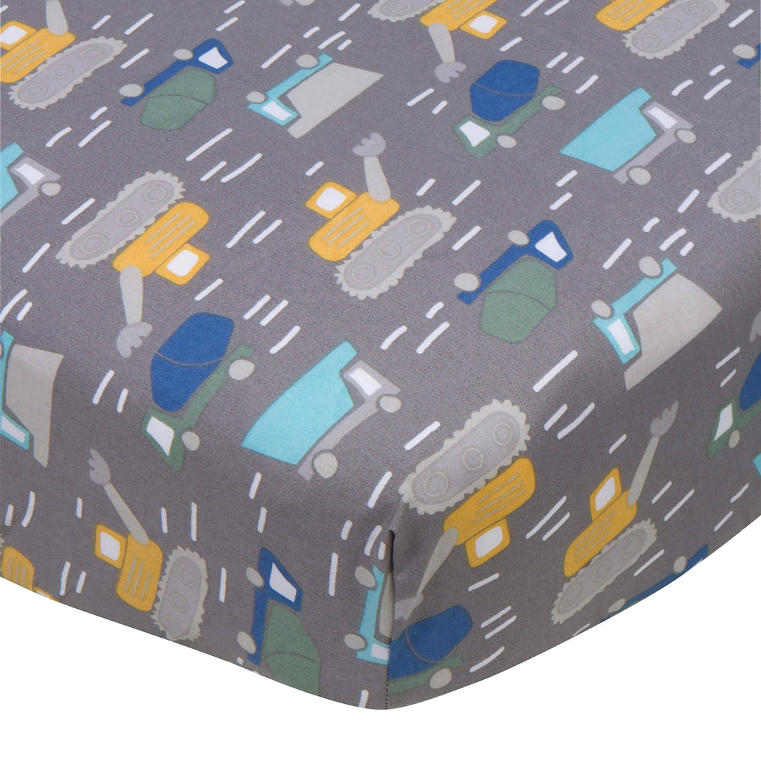 Boys Construction Trucks Fitted Crib Sheet-Gerber Childrenswear