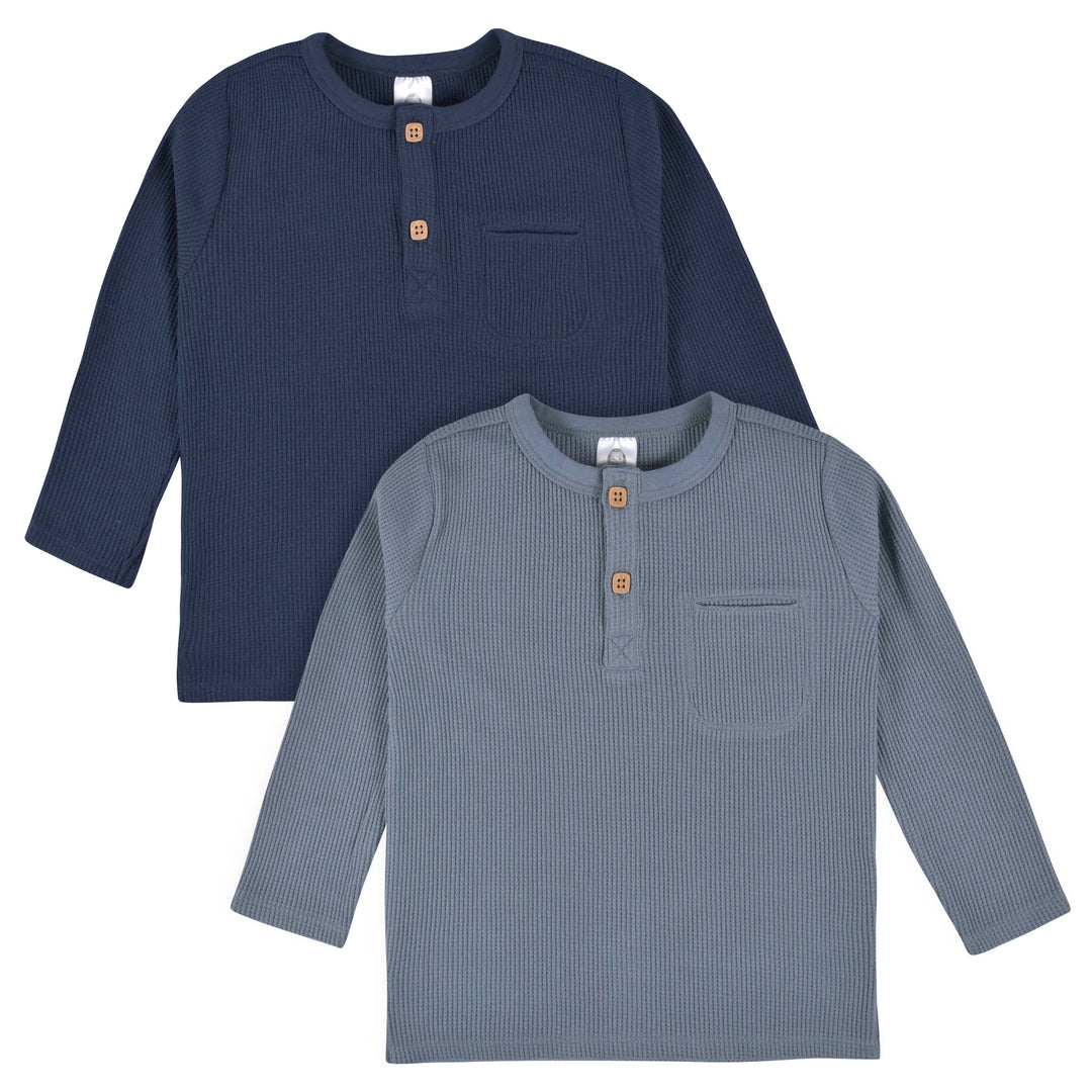 Boys SweaT-Shirt Pack Of 2 12-18M / Grey & Navy / Long Sleeves