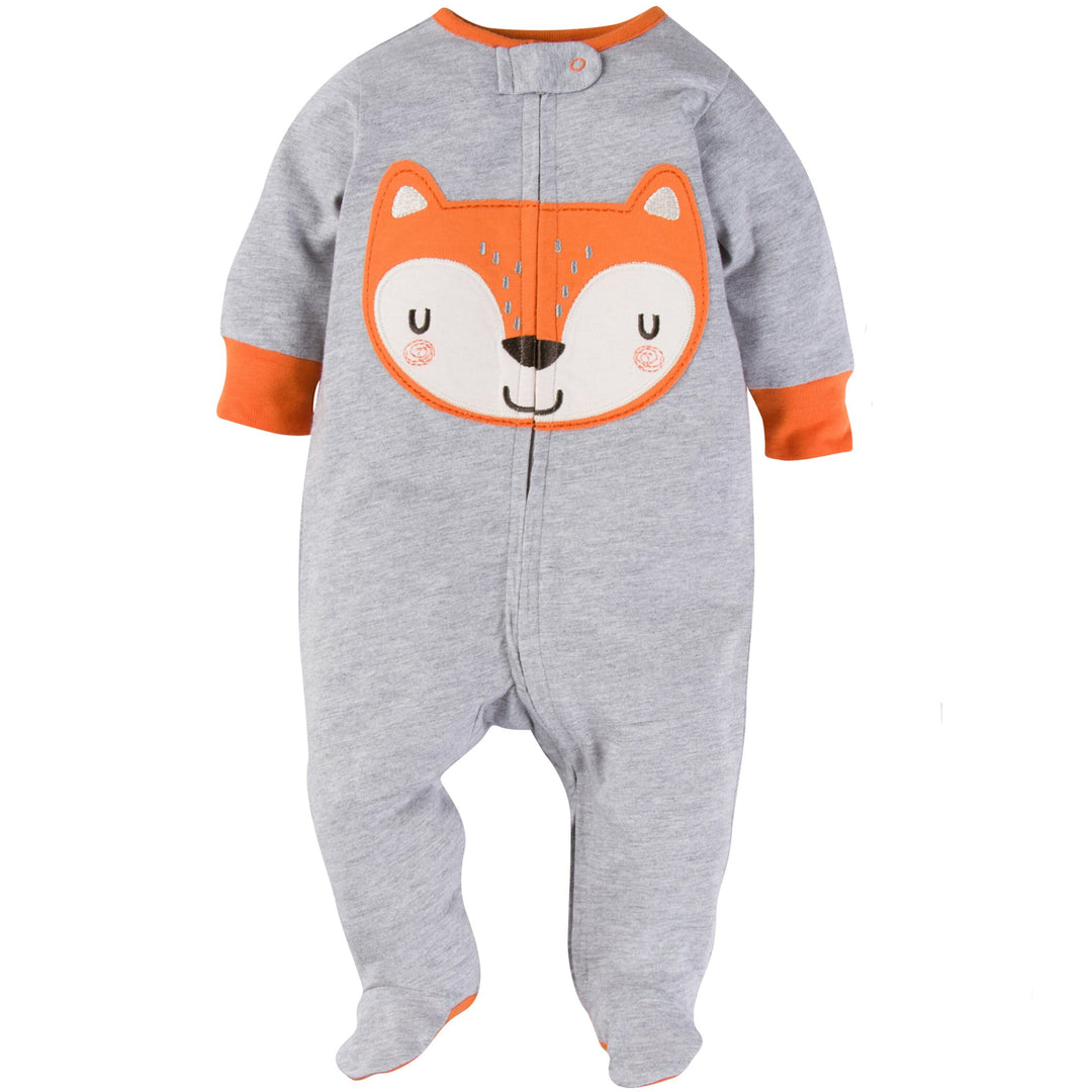 Gerber 3 Pack Zip-Front Space Fox N' Play-Gerber Childrenswear