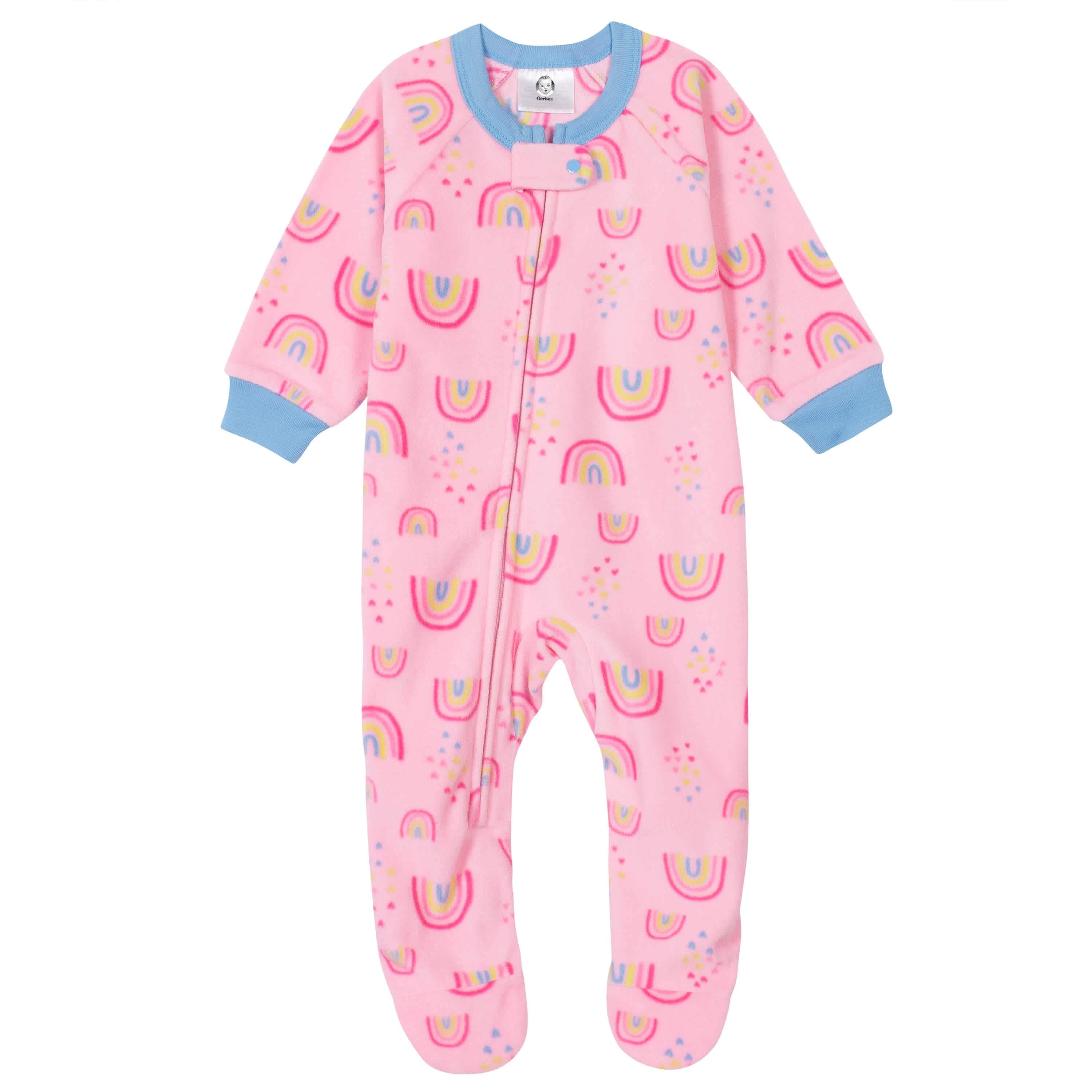 Gerber® Baby Girls Rainbow Fleece Pajamas – Gerber Childrenswear