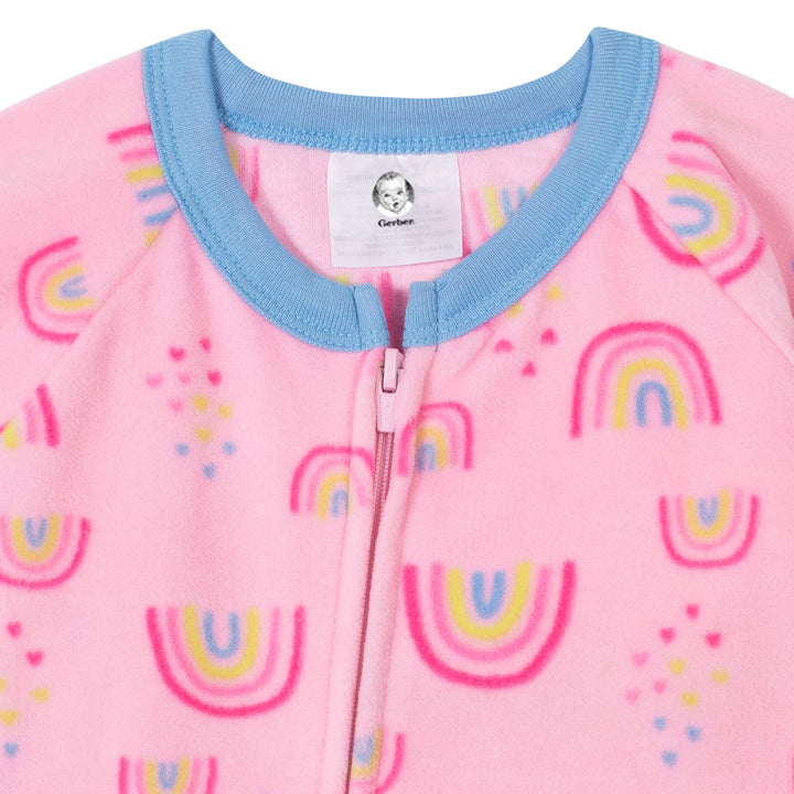 Gerber® 4-Pack Toddler Girls Rainbows & Love Fleece Pajamas-Gerber Childrenswear