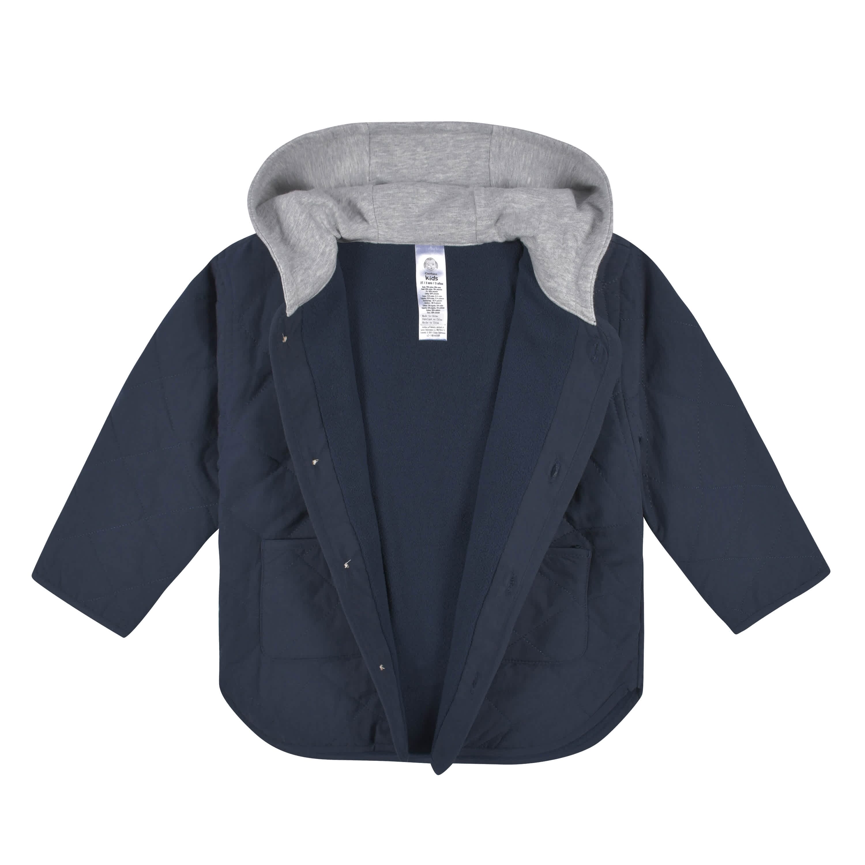 Infant & Toddler Boys Navy Quilted Hooded Jacket – Gerber