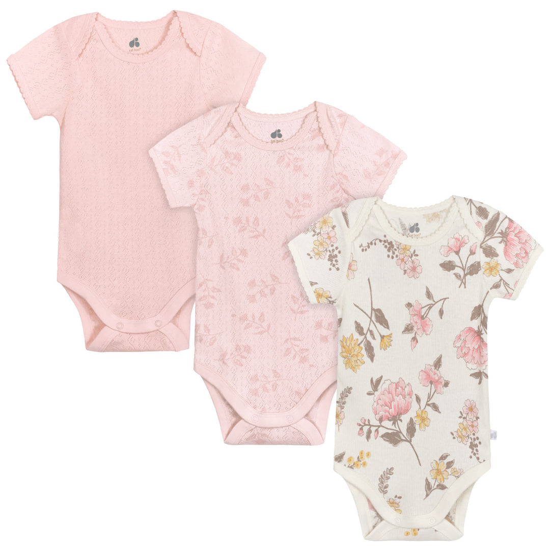 3-Pack Baby Girls Vintage Floral Short Sleeve Bodysuits – Gerber